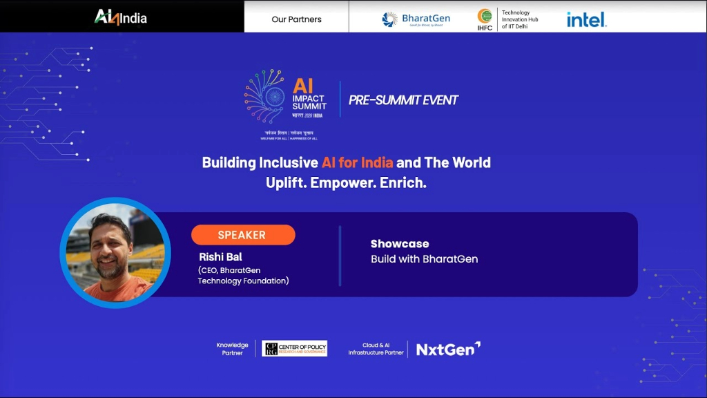 Rishi Bal at AI4India's Official Pre-Summit Event
